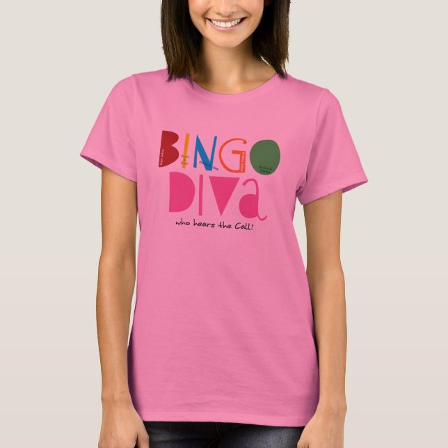 T-shirt Douille de dames de diva de bingo-test longue (Devant)