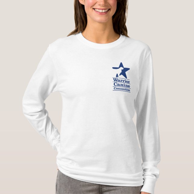 T-shirt Douille de dames de pawprints d'EPW longue (Devant)