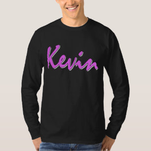 T-shirt Douille de logo rose de Kevin longue