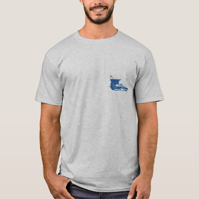 T-shirt Douille de short de club de plage de la tour 15 (Devant)