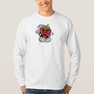 T-shirt Douille d'hommes de toux de fraise longue