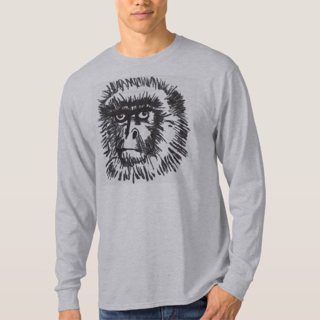T-shirt Douille du "babouin" des hommes longue (Devant)