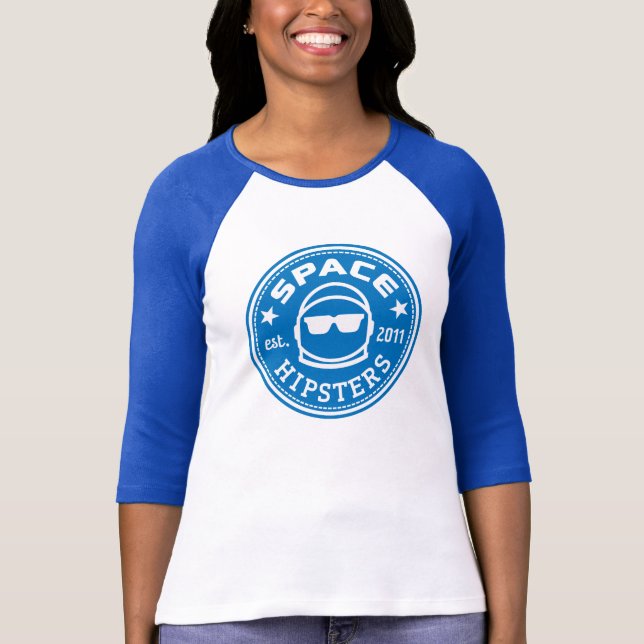 T-shirt Douille Jersey du logo 3/4 des femmes de Hipsters® (Devant)