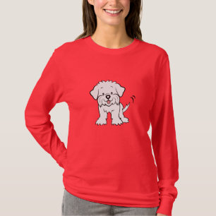 T-shirt Douille maltaise de bande dessinée mignonne longu