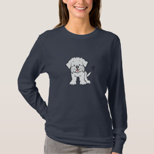 T-shirt Douille maltaise de chien mignon de bande dessinée