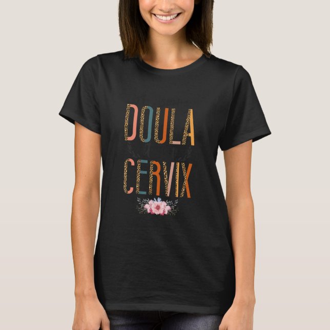 T-shirt Doula Birth Worker Pun Leopard Cheetah Awesome Dou (Devant)