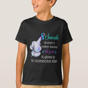 T-shirt Douleur de suicide d'éléphant point-virgule Préven