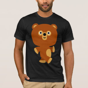 T-Shirt d'ours de caricature assertive mignonne