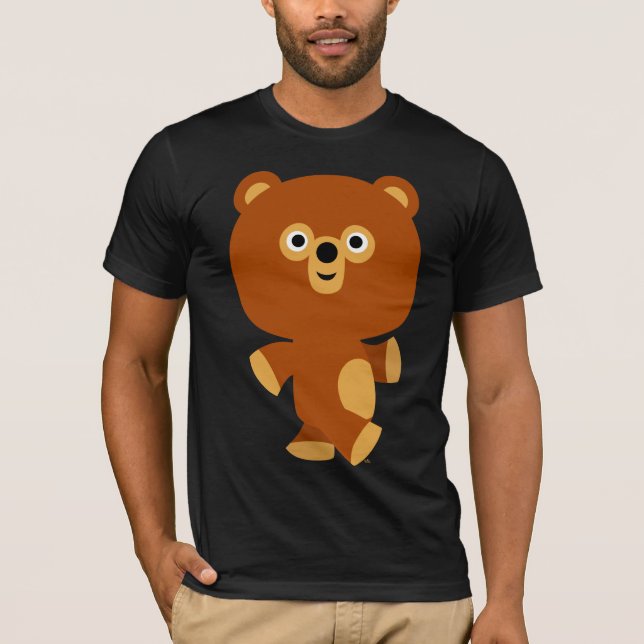 T-Shirt d'ours de caricature assertive mignonne (Devant)