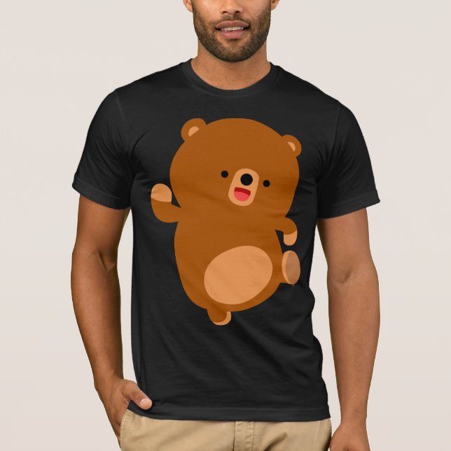 T-Shirt d'ours de caricature Perky (Devant)
