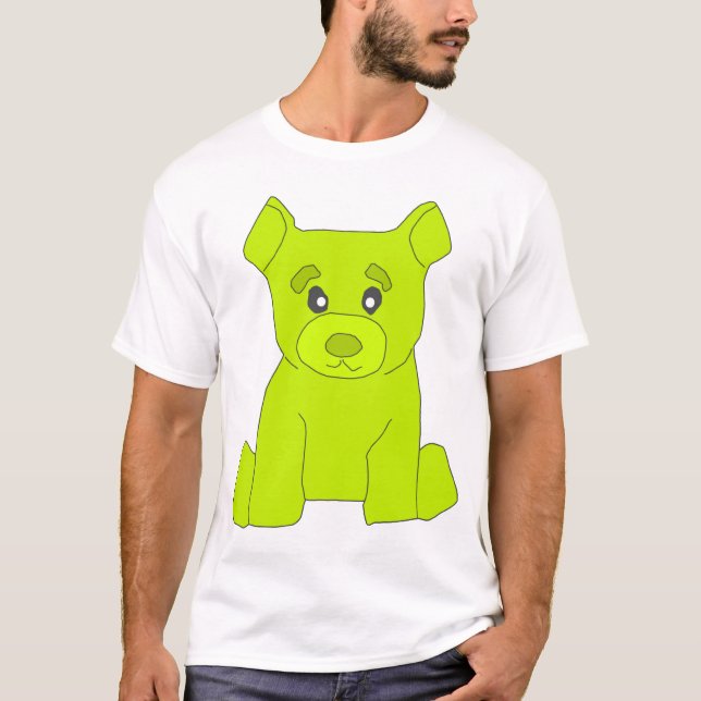 T-shirt d'ours de vert de Fluo (Devant)