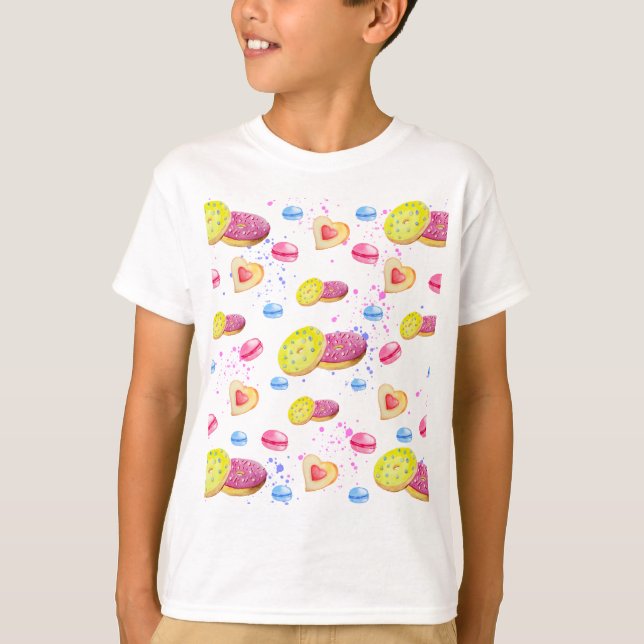 T-shirt Doux beignets avec motif vitré coloré (Devant)