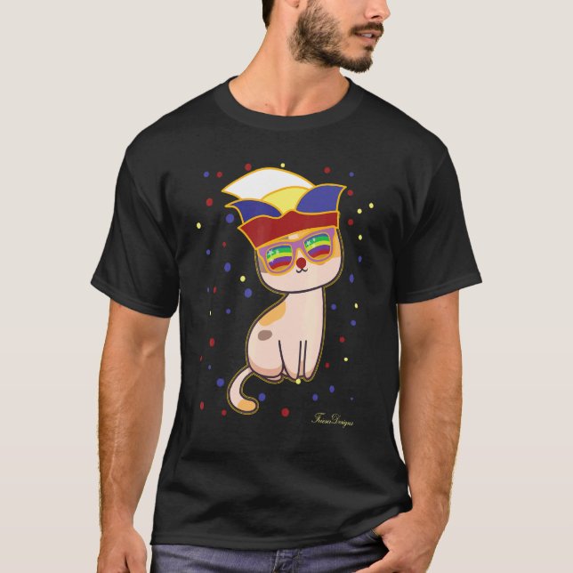 T-shirt Doux Chat de Carnaval Pour Balanter un Carnaval et (Devant)