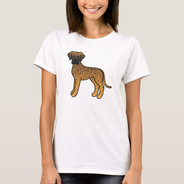 T-shirt Doux chien cartoon danois tigré (Devant)