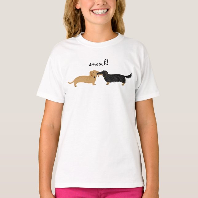 T-shirt Doux Dachshunds Smooch | Wiener Dogs Love (Devant)
