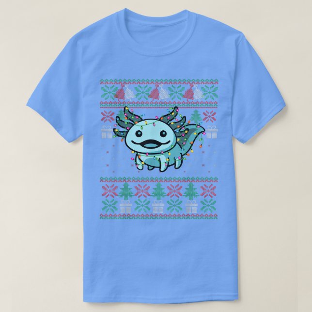 T-shirt Doux de Noël Anime moche drôle mignon Aolotl Lig (Design devant)
