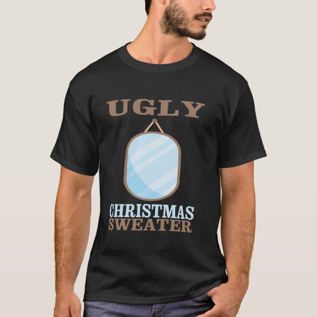 T-shirt Doux de Noël moche avec miroir graphique drôle X (Devant)