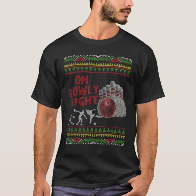 T-shirt Doux de Noël moche fête Oh Bowly Night Bowli (Devant)
