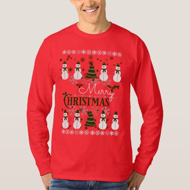 T-shirt Doux de vacances moche Joyeux Noël (Devant)