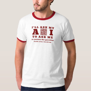 T-shirt Doux démarrage de l'IA Tech Code QR personnalisé M