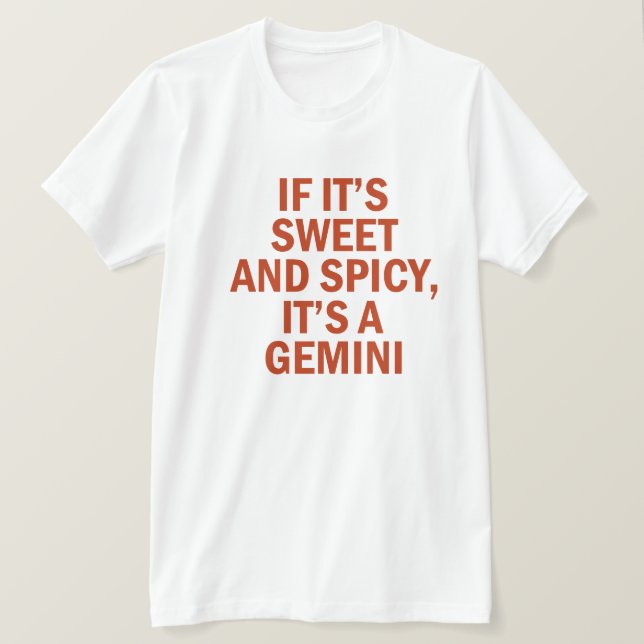 T-shirt Doux et Épicé Design Drôle de Gémeaux (Design devant)