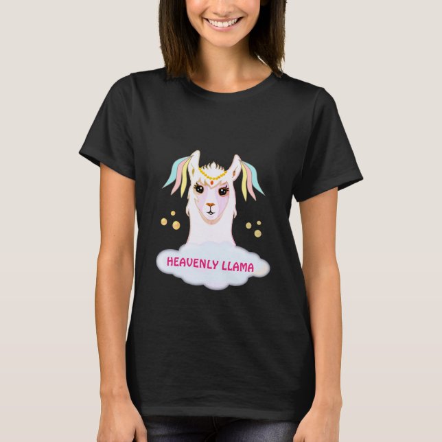 T-shirt Doux Lama Céleste (Devant)