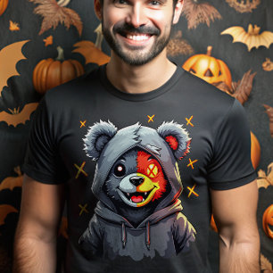 T-shirt Doux mais Déplaisant à double face Ours en peluche