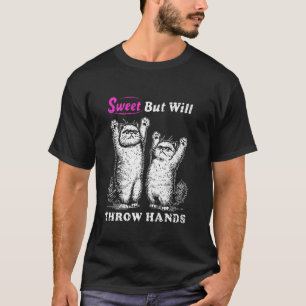 T-shirt Doux Mais Va Se Battre, Chat Drôle, Amateur De Cha