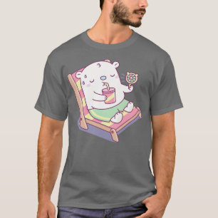T-shirt Doux mignonne bébé Ours polaire sur la chaise de p
