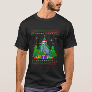 T-shirt Doux moche arbre de Noël Santa Hat Héron Noël T