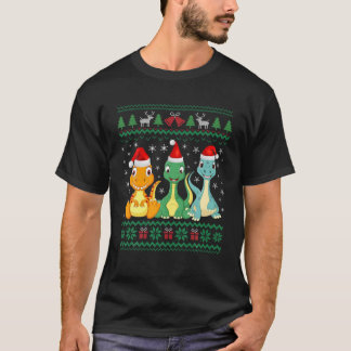 T-shirt Doux moche chapeau de Noël Dinosaure de Noël Amant
