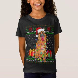 T-Shirt Doux moche lumières de Noël berger allemand chien