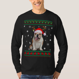 T-shirt Doux moche Noël anglais Chien Chien Père Noël R