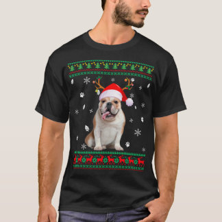 T-shirt Doux moche Noël anglais Chien Chien Père Noël R