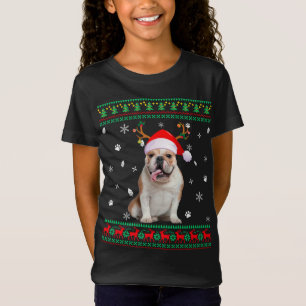 T-Shirt Doux moche Noël anglais Chien Chien Père Noël R