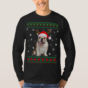 T-shirt Doux moche Noël anglais Chien Chien Père Noël R