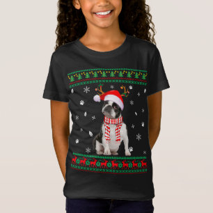 T-Shirt Doux moche Noël Boston Terrier Chien Père Noël Re