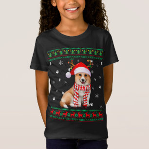 T-Shirt Doux moche Noël Corgi Chien Père Noël Reindeer
