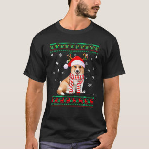 T-shirt Doux moche Noël Corgi Chien Père Noël Reindeer