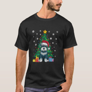 T-shirt Doux moche sapin de Noël éclaire Schnauzer Chien S