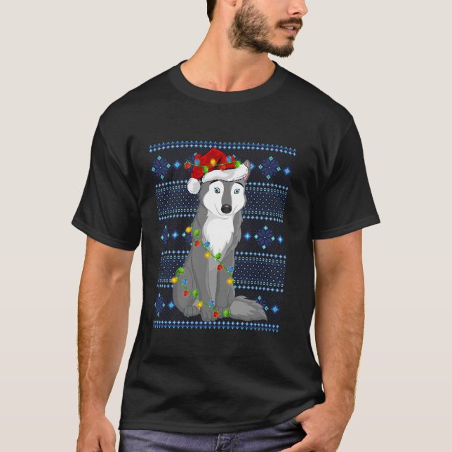 T-shirt Doux moche Vacances Loup Noël Loup Noël (Devant)