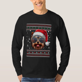 T-shirt Doux moche X mas Père Noël Yorkshire Terrier Chien