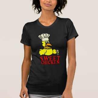 T-shirt doux noir de BBQ de poulet