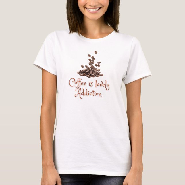 T-SHIRT DOUX POUR LES AMATEURS DE CAFÉ (Devant)