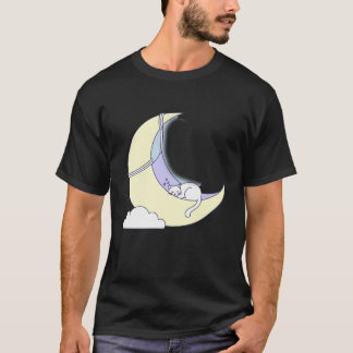 T-shirt Doux Rêves Félin : Chat Minimaliste Endormi