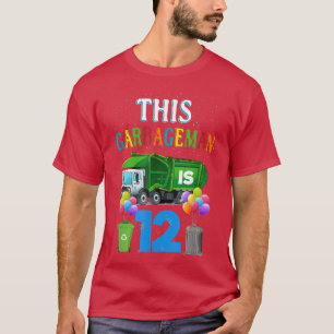 T-shirt Douze Anniversaire 12 Anniversaire Camion poubelle