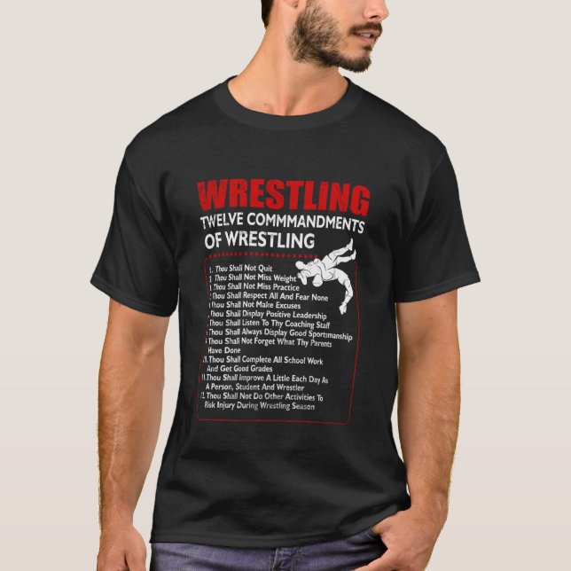 T-shirt Douze commandements de la lutte Saison de combat S (Devant)