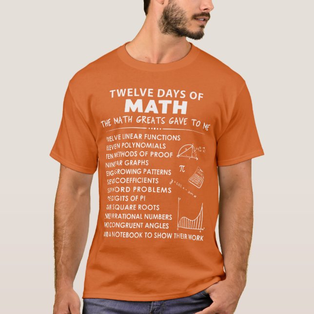 T-shirt douze jours de maths les grands de maths m'ont don (Devant)