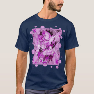 T-shirt Dove Avec Texte De Paix Celtique Dans Les Tons Lil