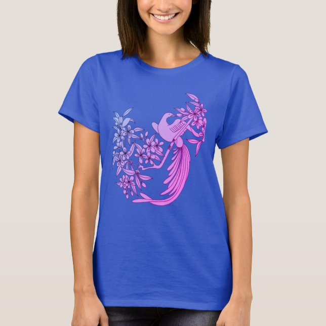 T-shirt Dove On Branch Oiseau Motif Art (Devant)